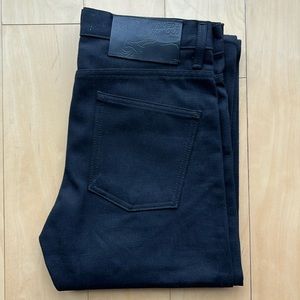 Naked & Famous Super Guy Solid Black Selvege